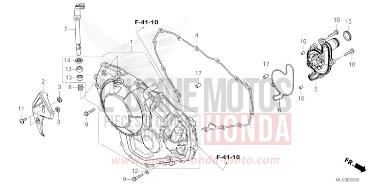 KURBELGEHAEUSEABDECKUNG (1) von Africa Twin Mechanik PEARL GLARE WHITE (NHB53H) von 2024